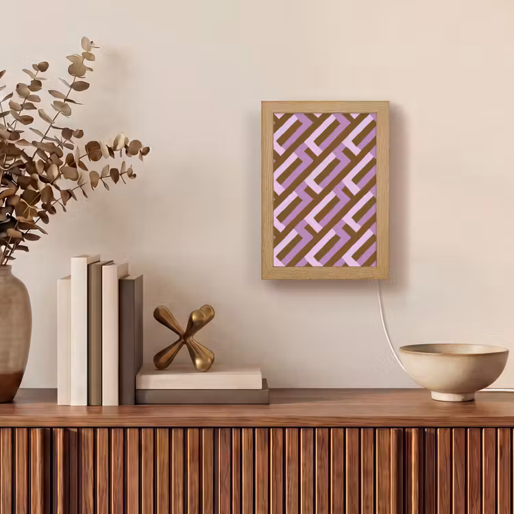 Personalisierte Lightbox - Braun – Rosa – Geometrisch – Mäander – Muster — 4