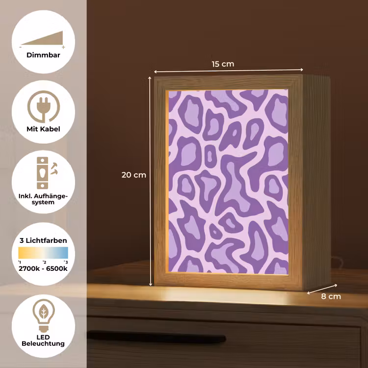 Personalisierte Lightbox - Lila – Abstrakt – Leopard – Flecken – Groovy – Muster — 6