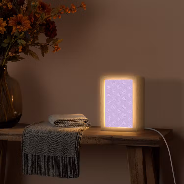 Personalisierte Lightbox - Lila – Botanisch – Blumen – Handgezeichnet – Muster — 3