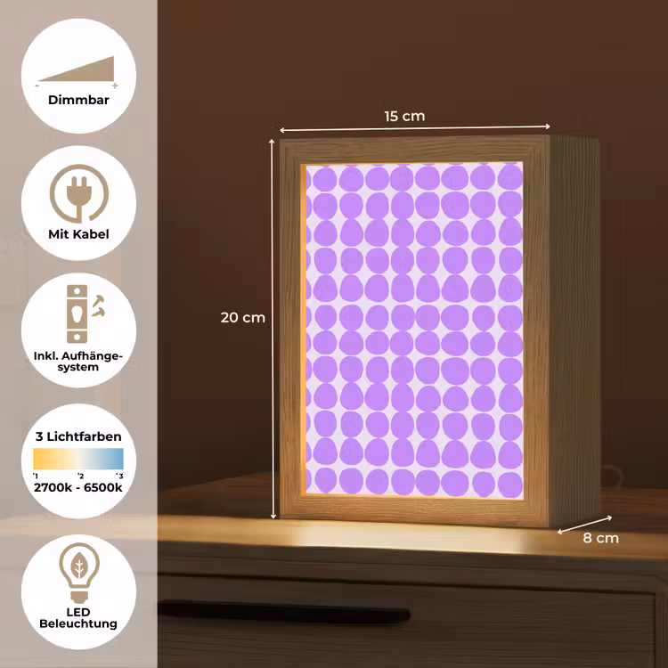 Personalisierte Lightbox - Lila – Geometrisch – Punkte – Polka Dot – Muster — 6