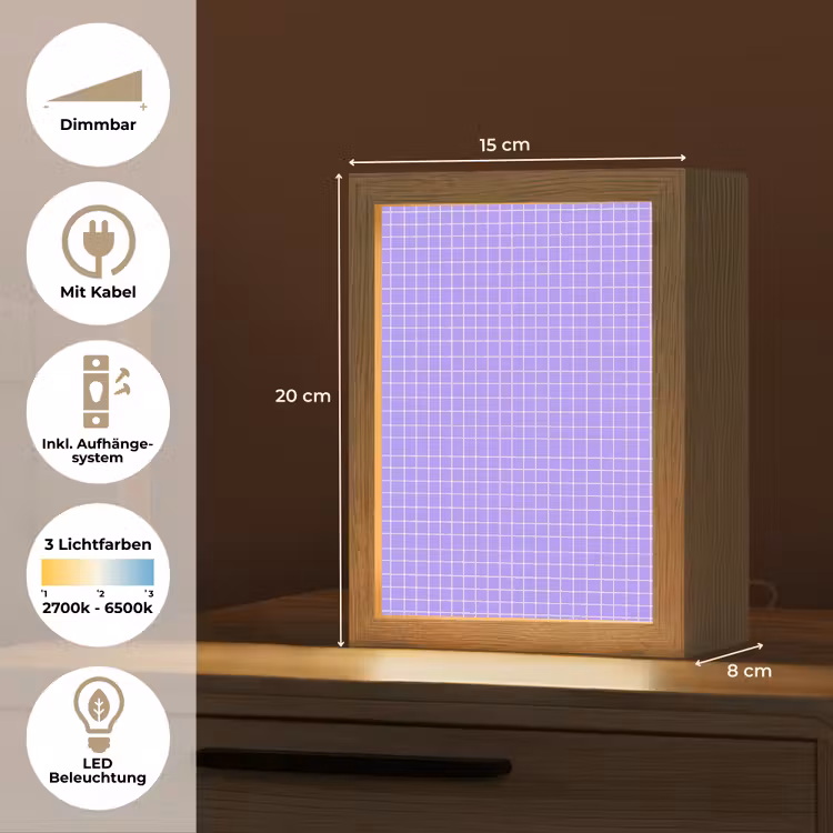 Personalisierte Lightbox - Lila – Geometrisch – Raster – Minimalistisch – Muster — 6