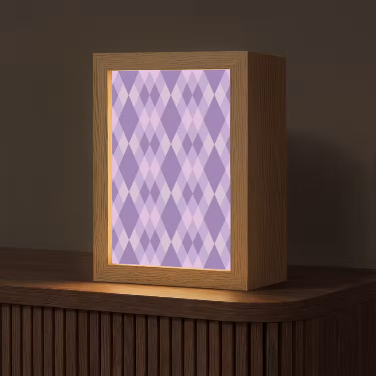 Personalisierte Lightbox - Lila – Geometrisch – Rauten – Argyle – Muster — 1
