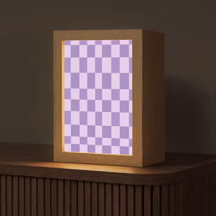 Personalisierte Lightbox - Lila – Geometrisch – Schachbrettmuster – Blöcke – Muster — 1