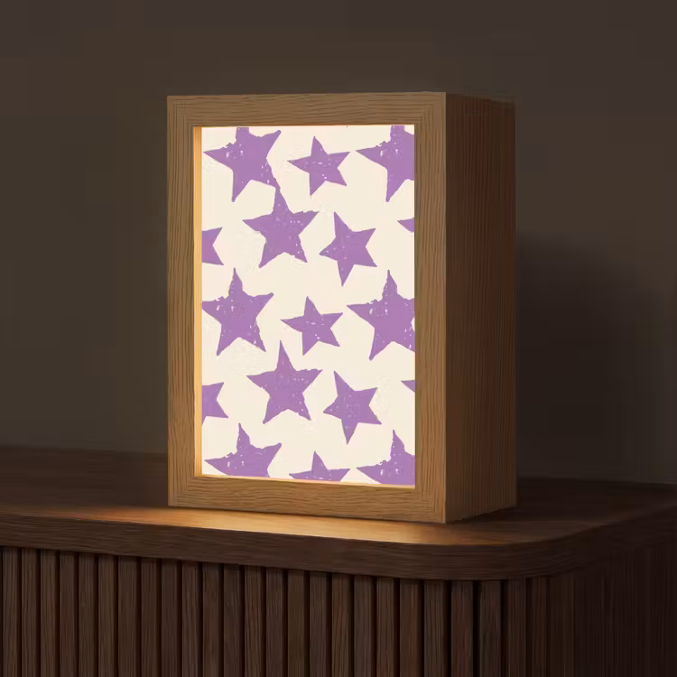 Personalisierte Lightbox - Lila – Geometrisch – Sterne – Stempel – Muster — 1