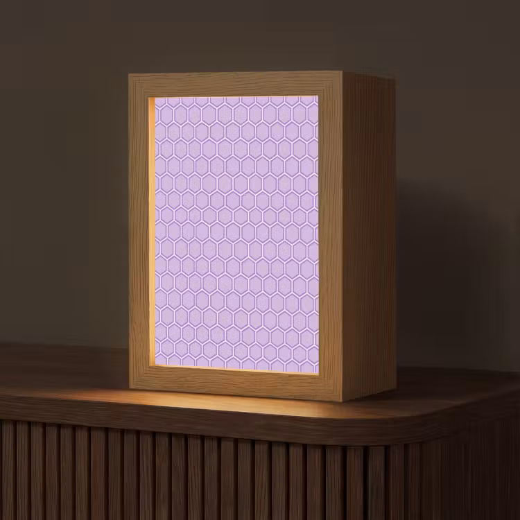 Personalisierte Lightbox - Lila – Geometrisch – Wabenmuster – Bienenwabe – Muster — 1