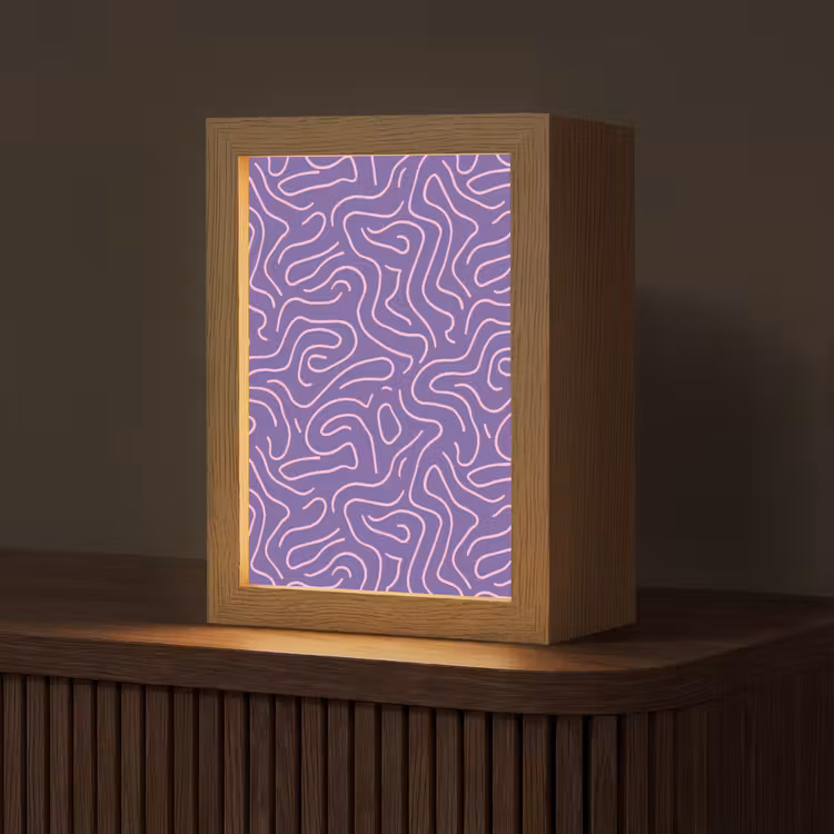 Personalisierte Lightbox - Lila – Rosa – Abstrakt – Linien – Labyrinth – Muster — 1
