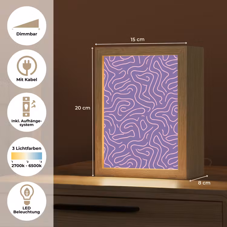Personalisierte Lightbox - Lila – Rosa – Abstrakt – Linien – Labyrinth – Muster — 6