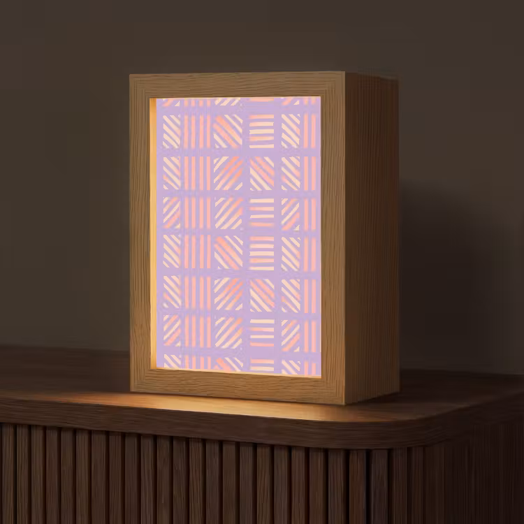 Personalisierte Lightbox - Lila – Rosa – Geometrisch – Streifen – Blöcke – Muster — 1