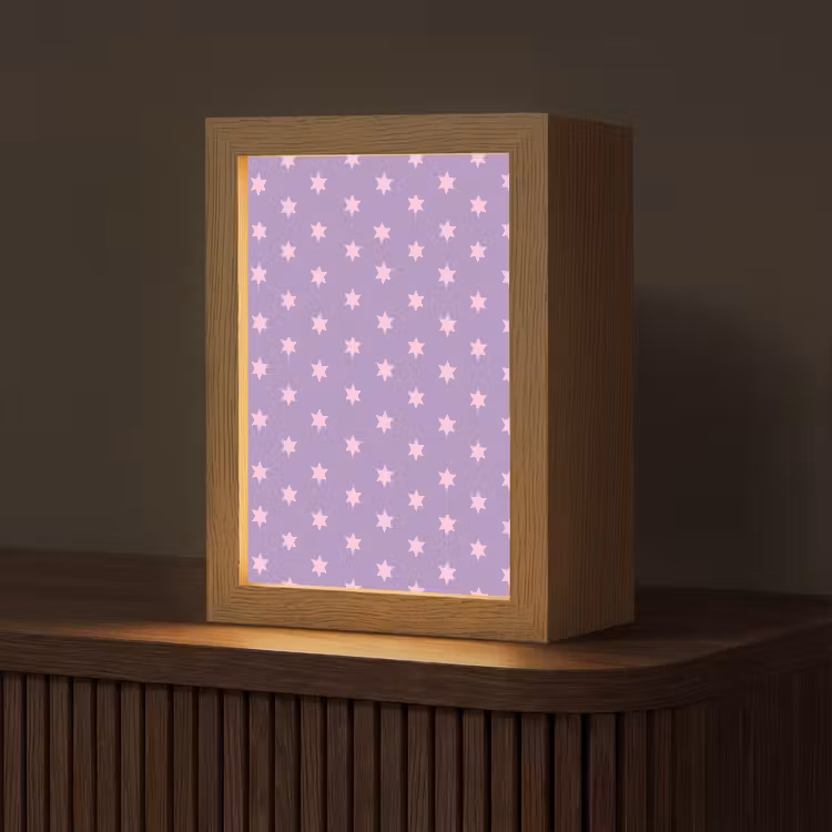Personalisierte Lightbox - Lila – Rosa – Sterne – Geometrisch – Muster — 1