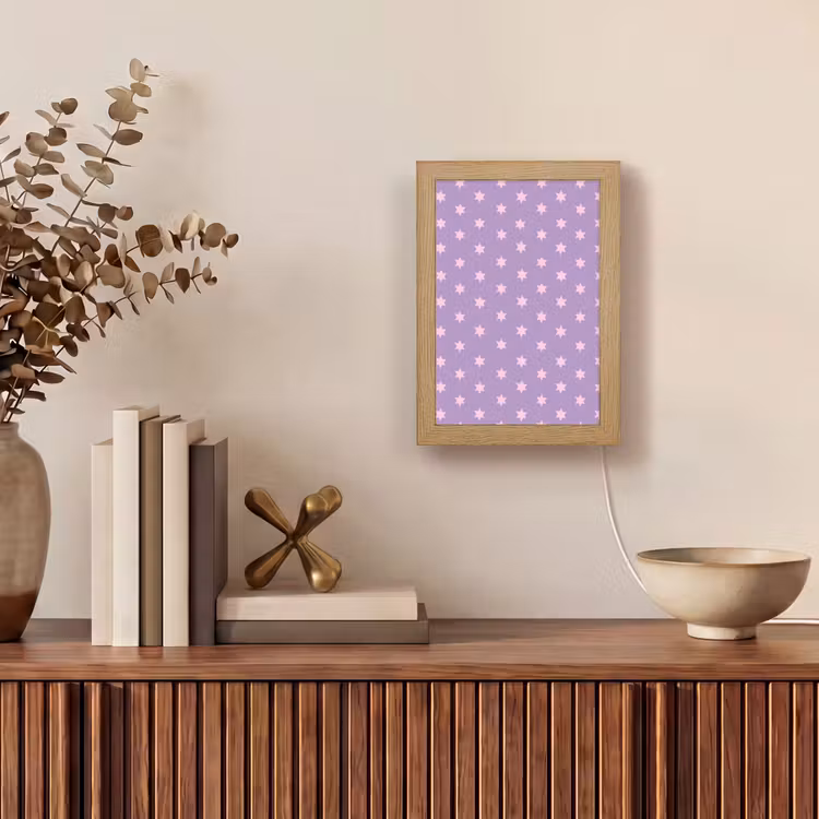 Personalisierte Lightbox - Lila – Rosa – Sterne – Geometrisch – Muster — 4