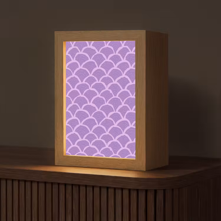 Personalisierte Lightbox - Lila – Schuppen – Muscheln – Handgezeichnet – Muster — 1