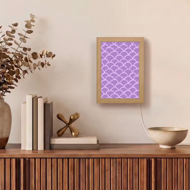 Personalisierte Lightbox - Lila – Schuppen – Muscheln – Handgezeichnet – Muster — 4