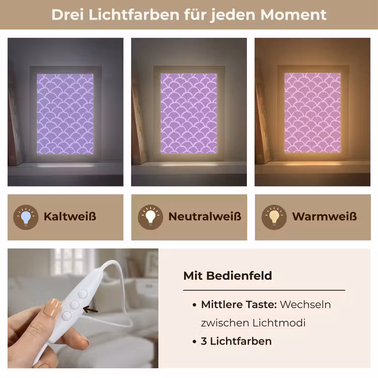 Personalisierte Lightbox - Lila – Schuppen – Muscheln – Handgezeichnet – Muster — 7
