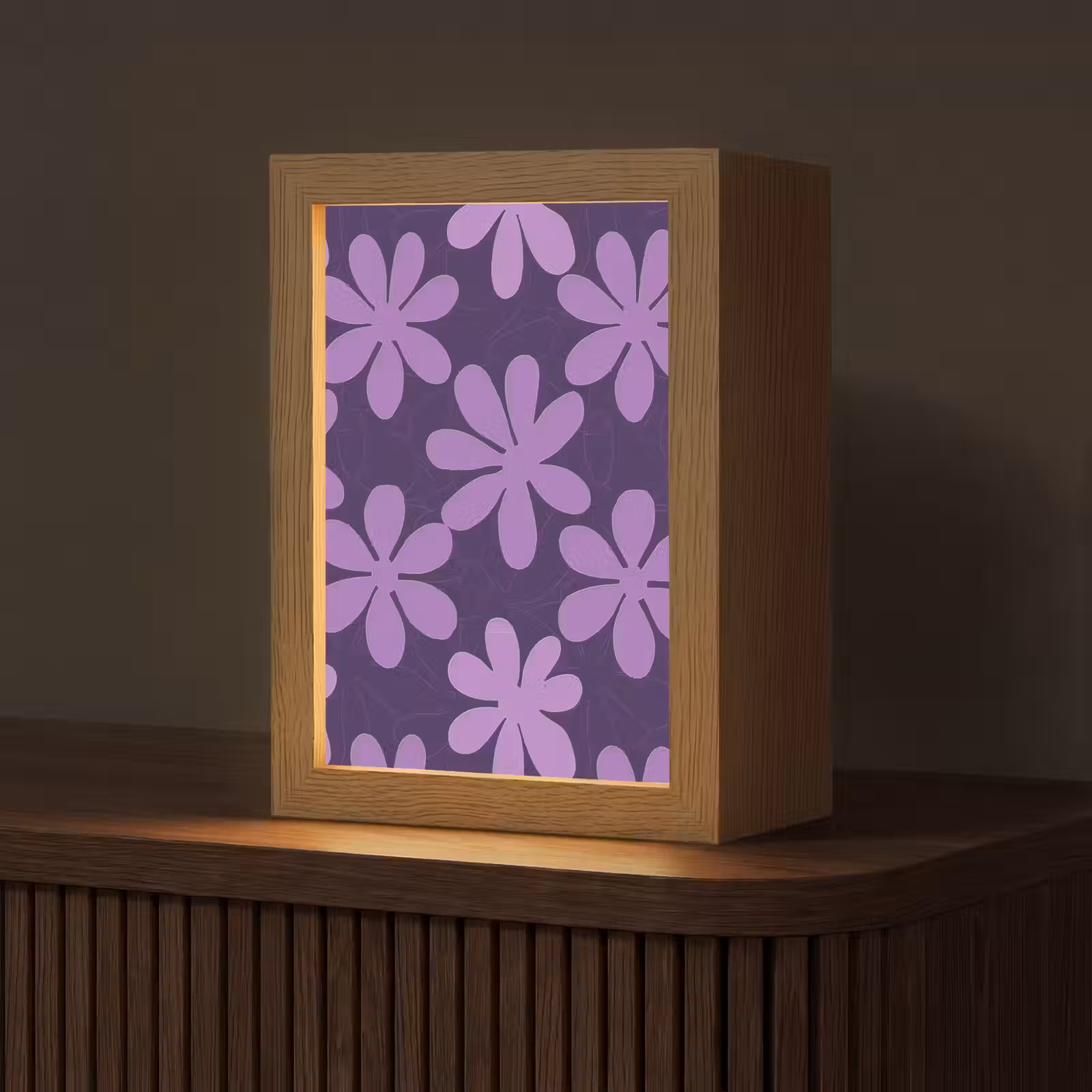 Personalisierte Lightbox - Lila – Botanisch – Blumen – Retro – Muster — 1