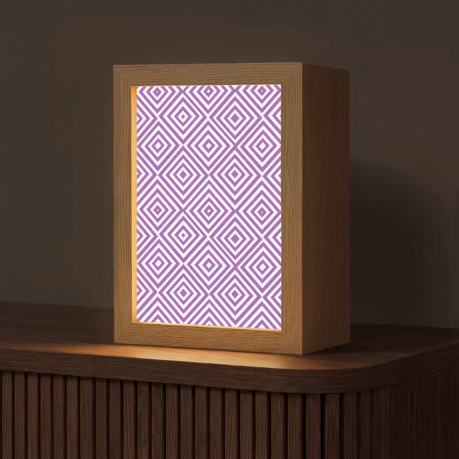 Personalisierte Lightbox - Lila – Geometrisch – Rauten – Konzentrisch – Muster — 1