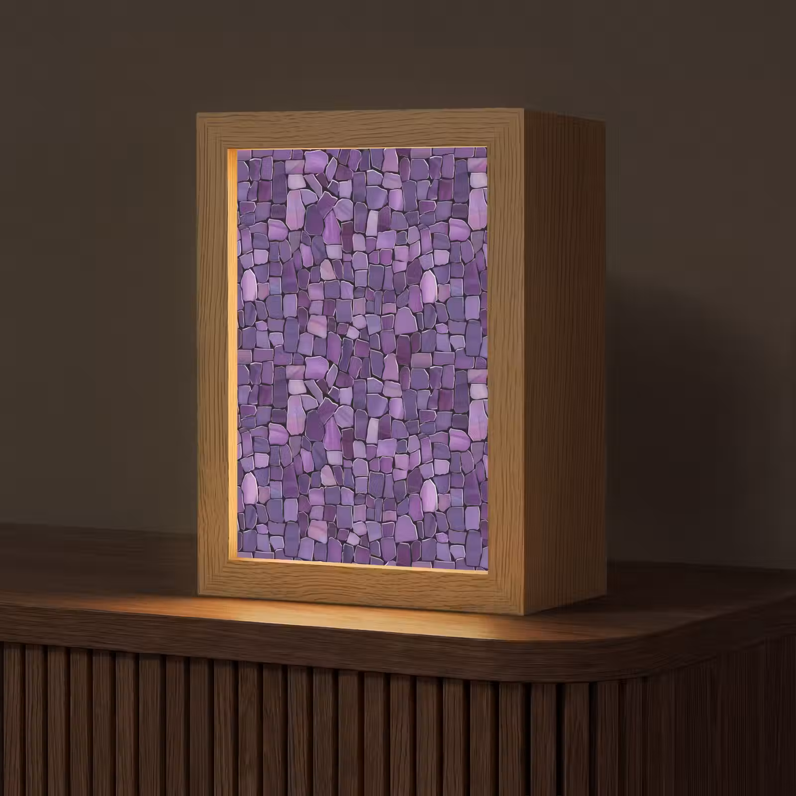 Personalisierte Lightbox - Lila – Mosaik – Scherben – Stein – Muster — 1