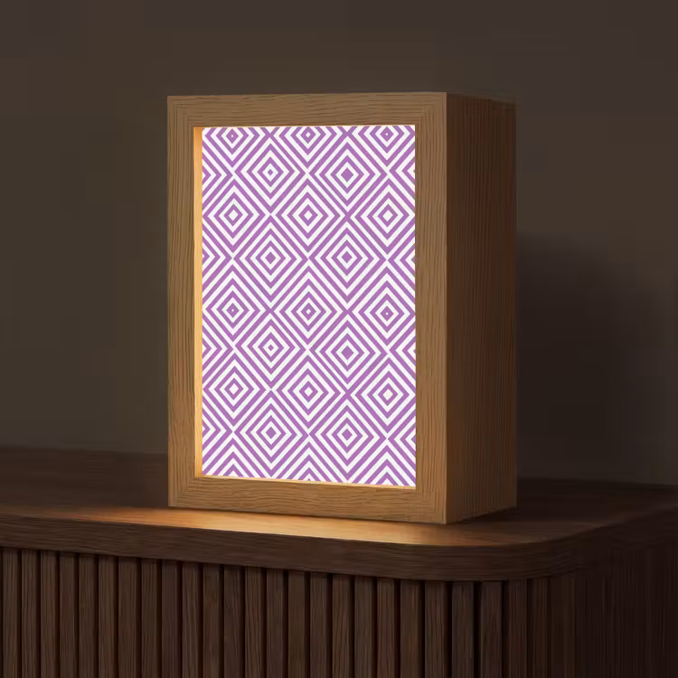 Personalisierte Lightbox - Lila – Geometrisch – Rauten – Konzentrisch – Muster — 1