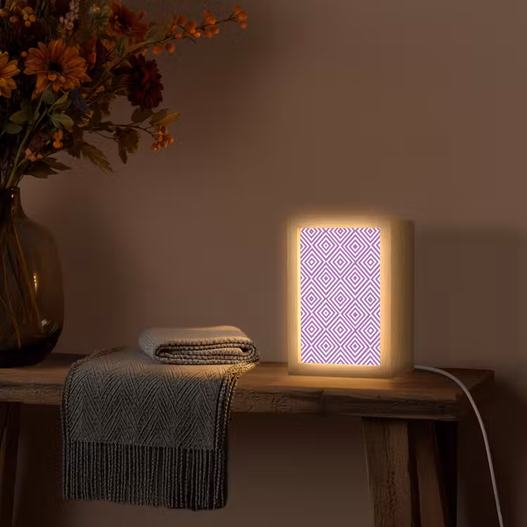 Personalisierte Lightbox - Lila – Geometrisch – Rauten – Konzentrisch – Muster — 3