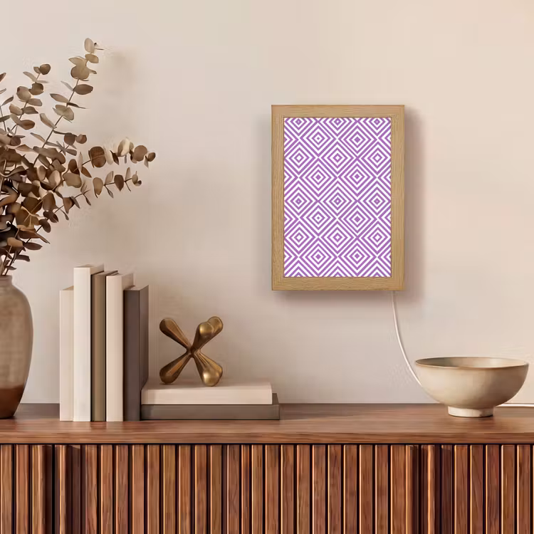 Personalisierte Lightbox - Lila – Geometrisch – Rauten – Konzentrisch – Muster — 4