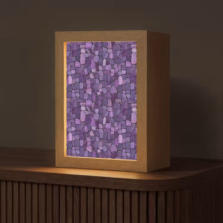 Personalisierte Lightbox - Lila – Mosaik – Scherben – Stein – Muster — 1