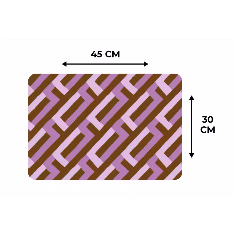 Tischset - 6 Stück - Braun – Rosa – Geometrisch – Mäander – Muster — 3
