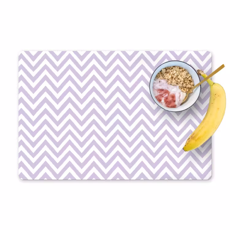 Tischset - 6 Stück - Lila – Geometrisch – Chevron – Zickzack – Muster — 1