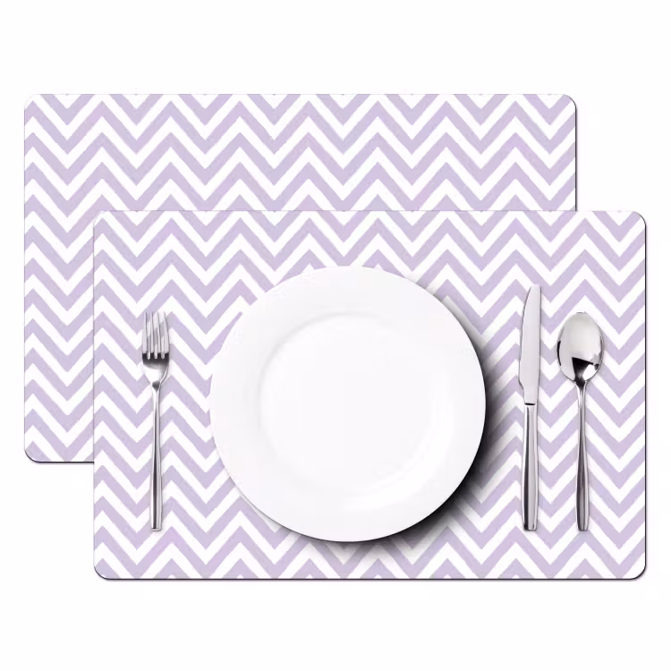Tischset - 6 Stück - Lila – Geometrisch – Chevron – Zickzack – Muster — 2
