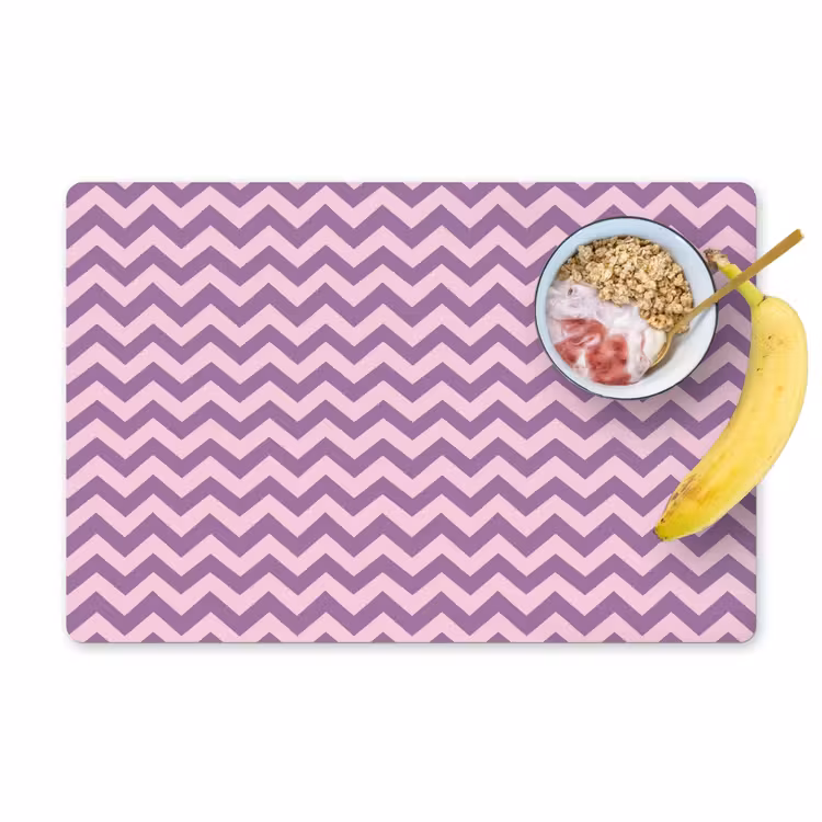 Tischset - 6 Stück - Lila – Rosa – Geometrisch – Chevron – Zickzack – Muster — 1
