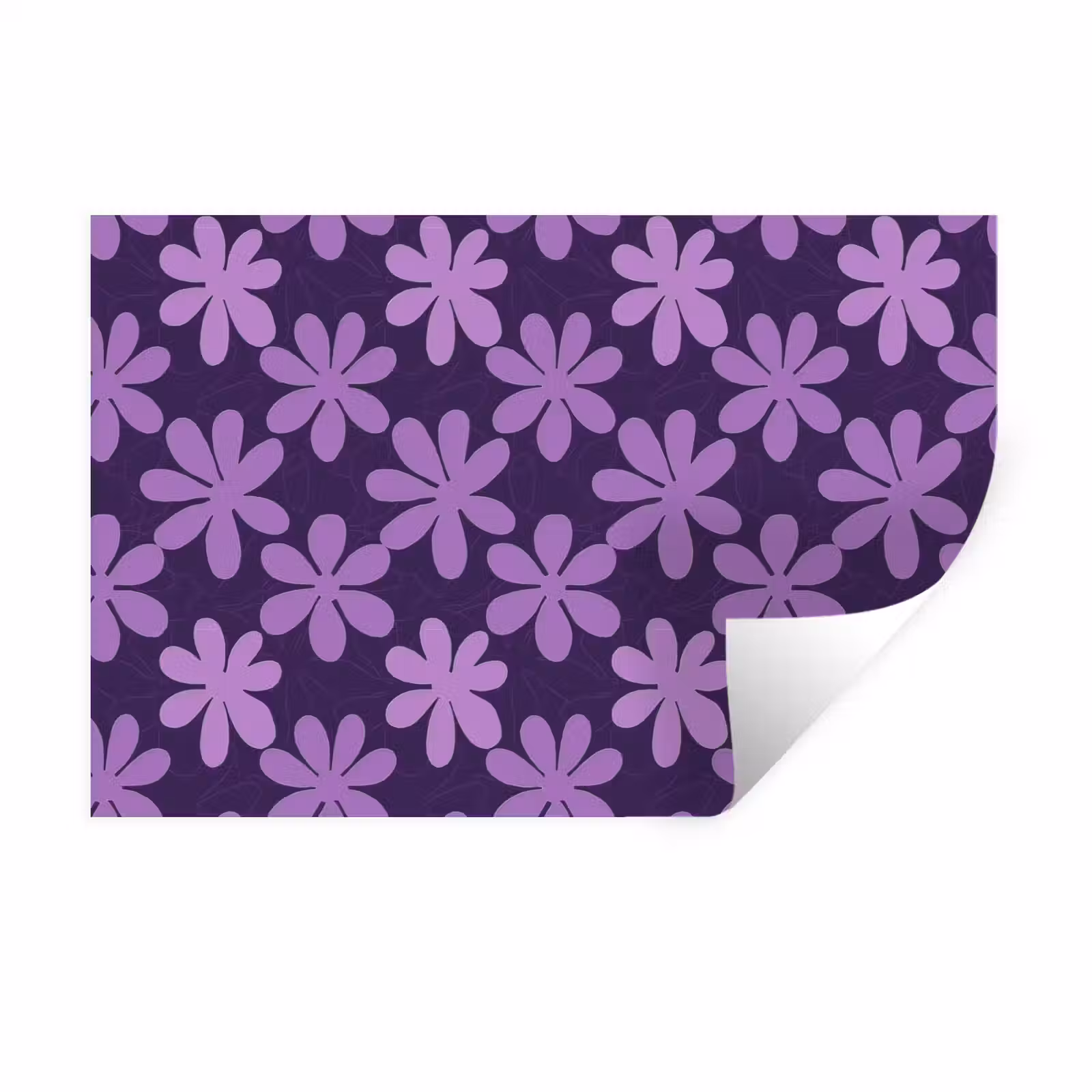 Wandtattoo – Lila – Botanisch – Blumen – Retro – Muster — 1