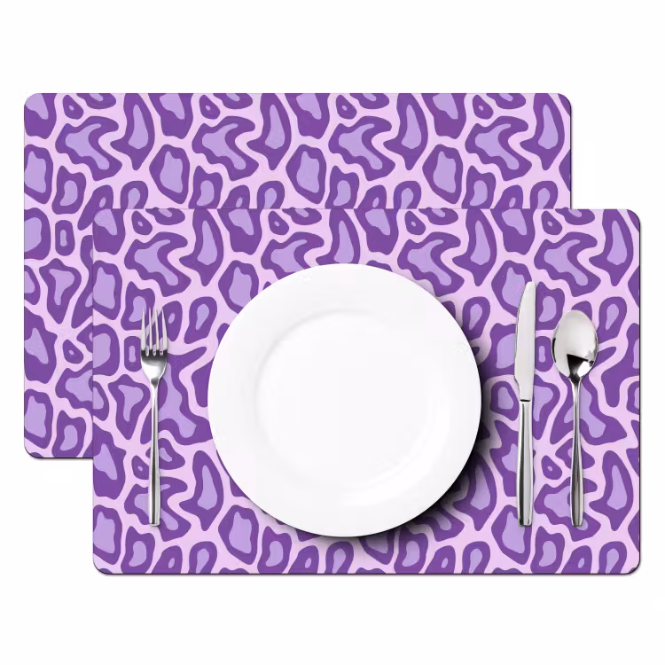 Tischset - 6 Stück - Lila – Abstrakt – Leopard – Flecken – Groovy – Muster — 2