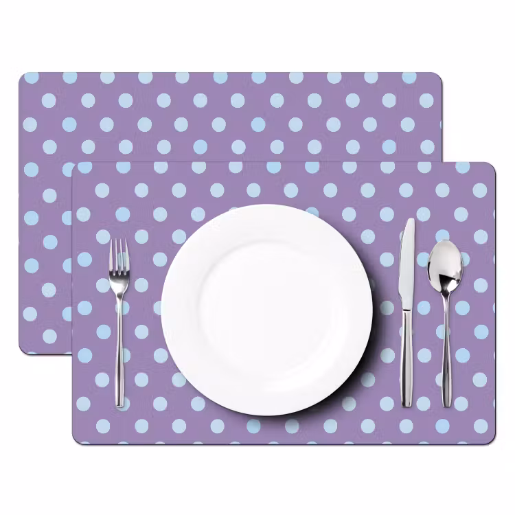 Tischset - 6 Stück - Lila – Blau – Geometrisch – Punkte – Polka Dot – Muster — 2