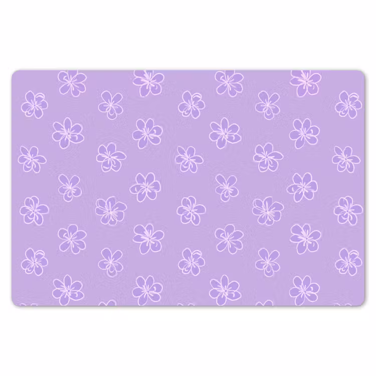 Tischset - 6 Stück - Lila – Botanisch – Blumen – Handgezeichnet – Muster — 6