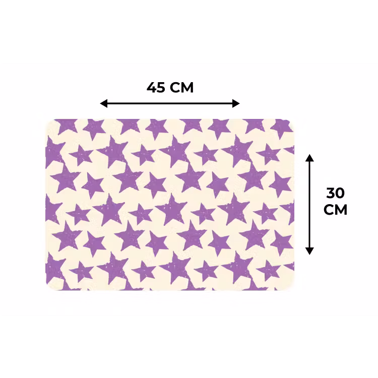Tischset - 6 Stück - Lila – Geometrisch – Sterne – Stempel – Muster — 3
