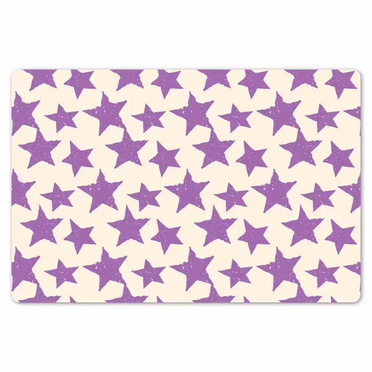 Tischset - 6 Stück - Lila – Geometrisch – Sterne – Stempel – Muster — 6