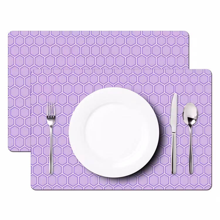 Tischset - 6 Stück - Lila – Geometrisch – Wabenmuster – Bienenwabe – Muster — 2