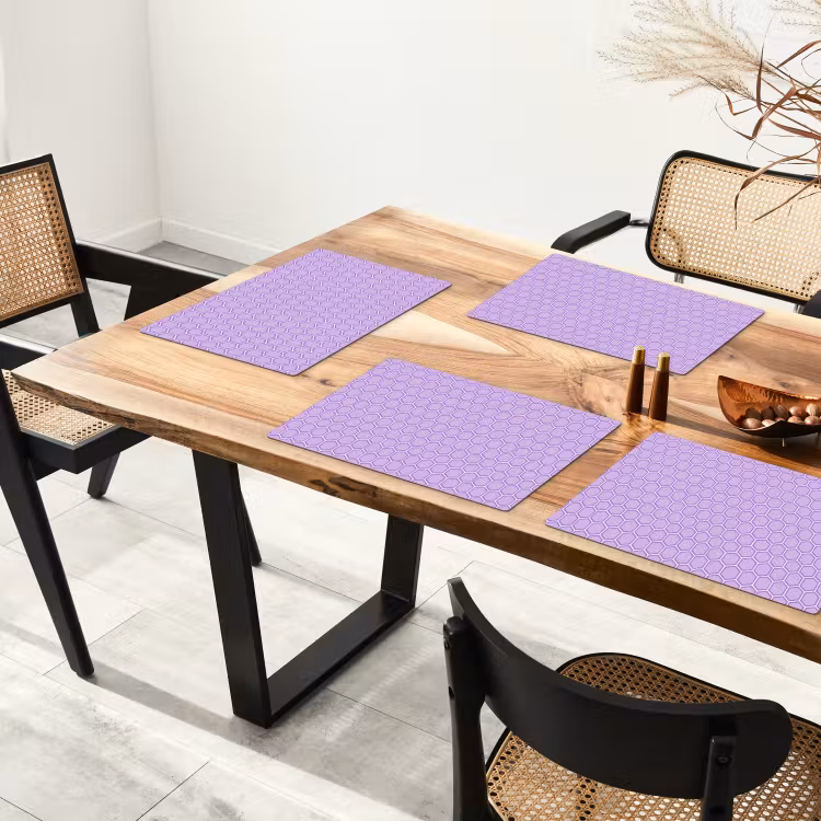 Tischset - 6 Stück - Lila – Geometrisch – Wabenmuster – Bienenwabe – Muster — 4