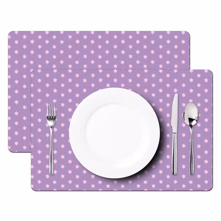 Tischset - 6 Stück - Lila – Rosa – Sterne – Geometrisch – Muster — 2