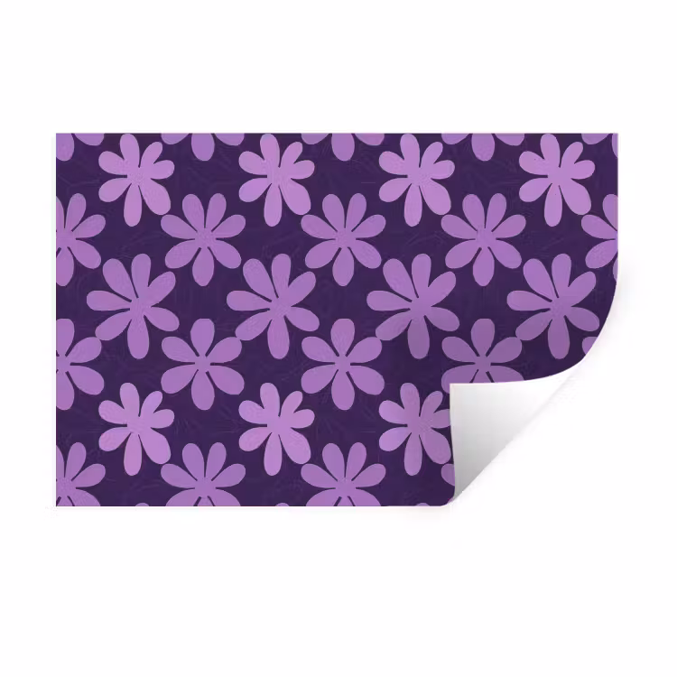 Wandtattoo – Lila – Botanisch – Blumen – Retro – Muster — 1