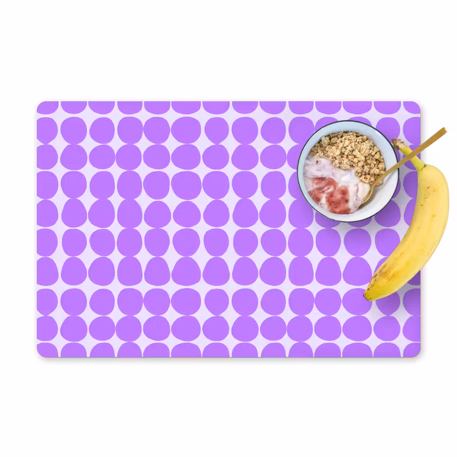 Tischset - 6 Stück - Lila – Geometrisch – Punkte – Polka Dot – Muster — 1