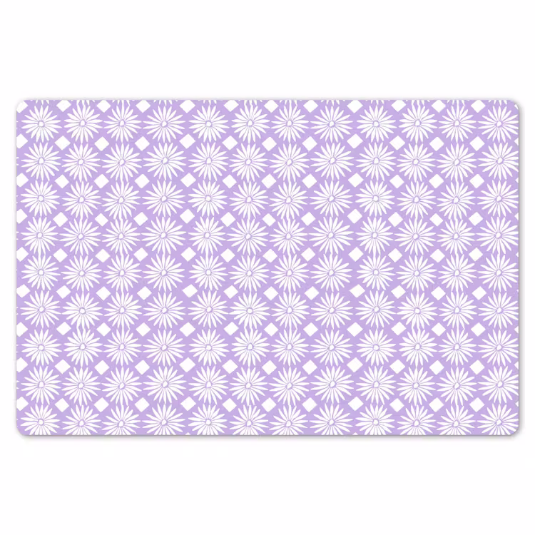 Tischset - 6 Stück - Lila – Botanisch – Blumen – Gänseblümchen – Muster — 6