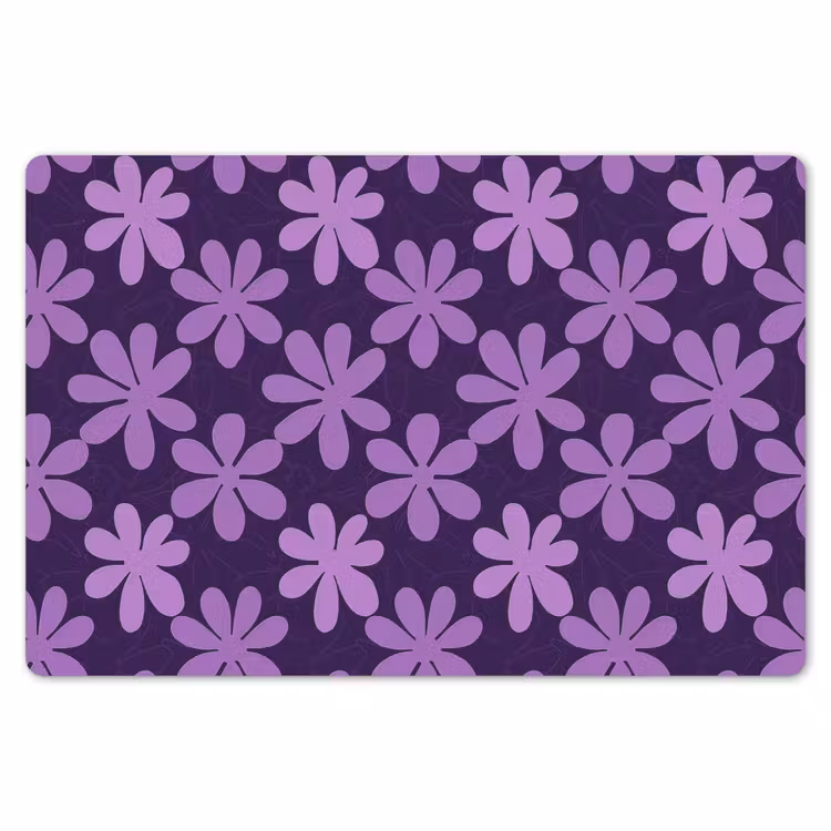 Tischset - 6 Stück - Lila – Botanisch – Blumen – Retro – Muster — 6