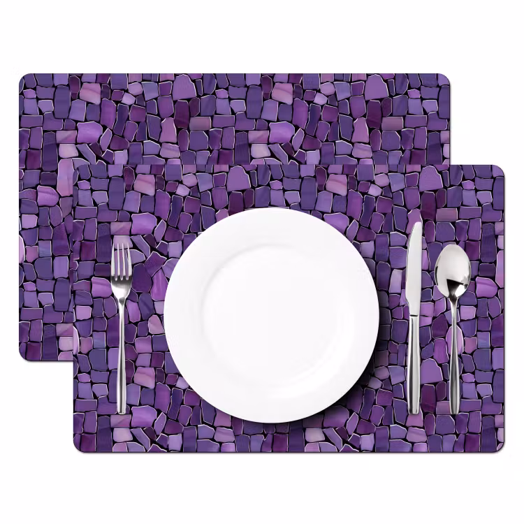 Tischset - 6 Stück - Lila – Mosaik – Scherben – Stein – Muster — 2