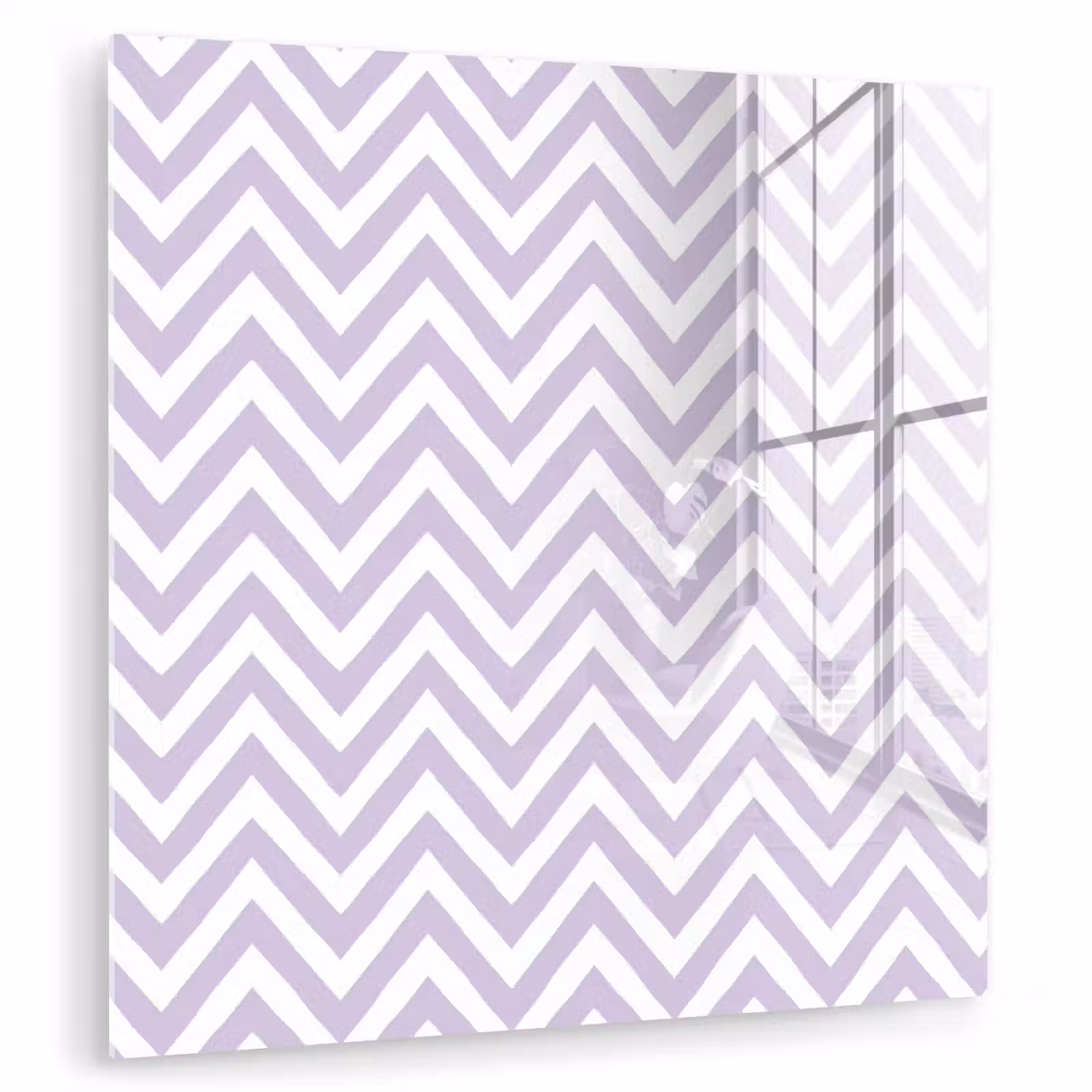 Glasbild - Lila – Geometrisch – Chevron – Zickzack – Muster — 1