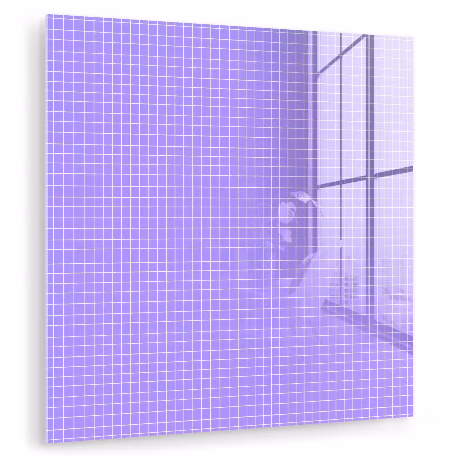 Glasbild - Lila – Geometrisch – Raster – Minimalistisch – Muster — 1