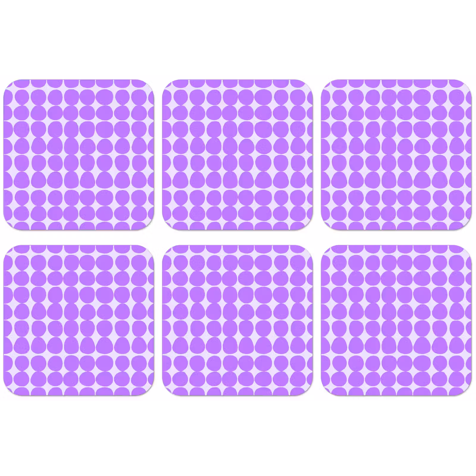 Untersetzer - Lila – Geometrisch – Punkte – Polka Dot – Muster — 1