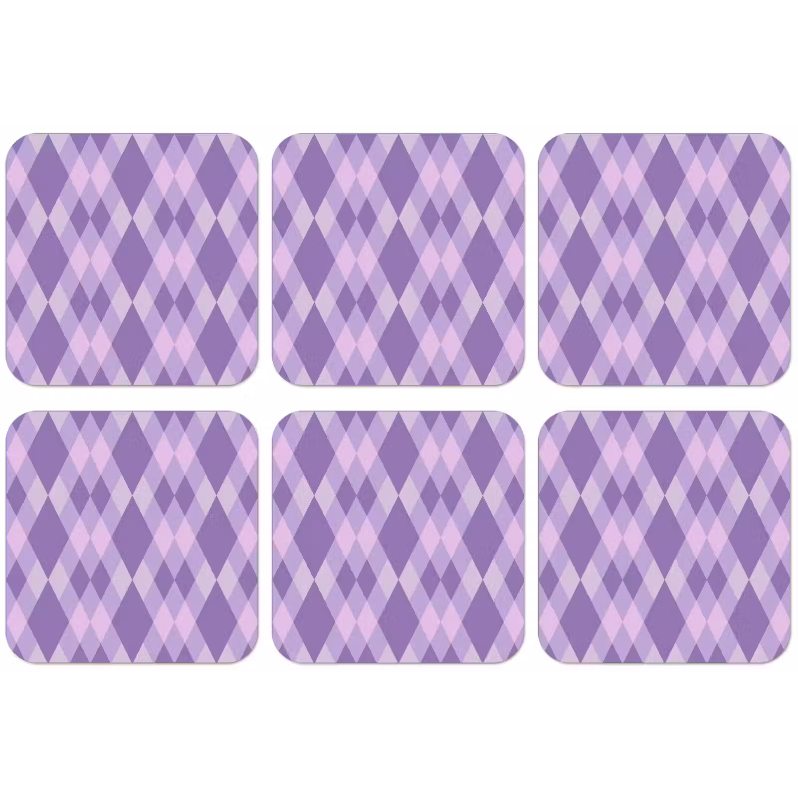 Untersetzer - Lila – Geometrisch – Rauten – Argyle – Muster — 1