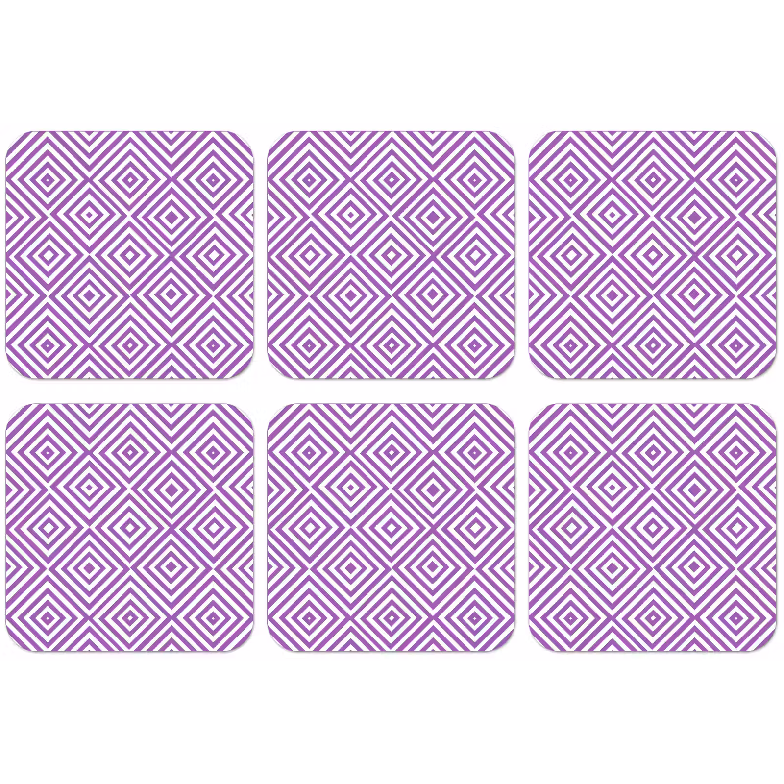 Untersetzer - Lila – Geometrisch – Rauten – Konzentrisch – Muster — 1