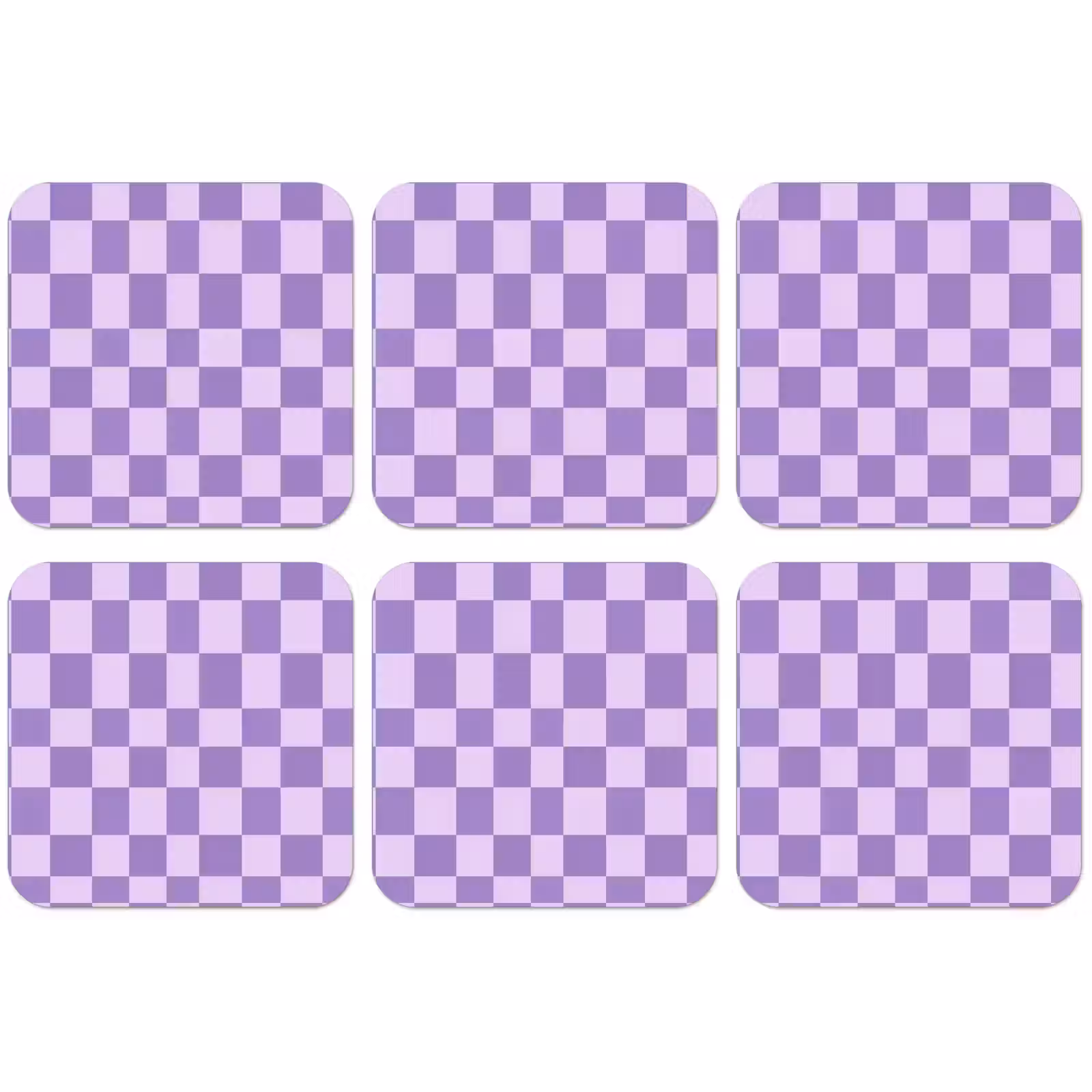 Untersetzer - Lila – Geometrisch – Schachbrettmuster – Blöcke – Muster — 1