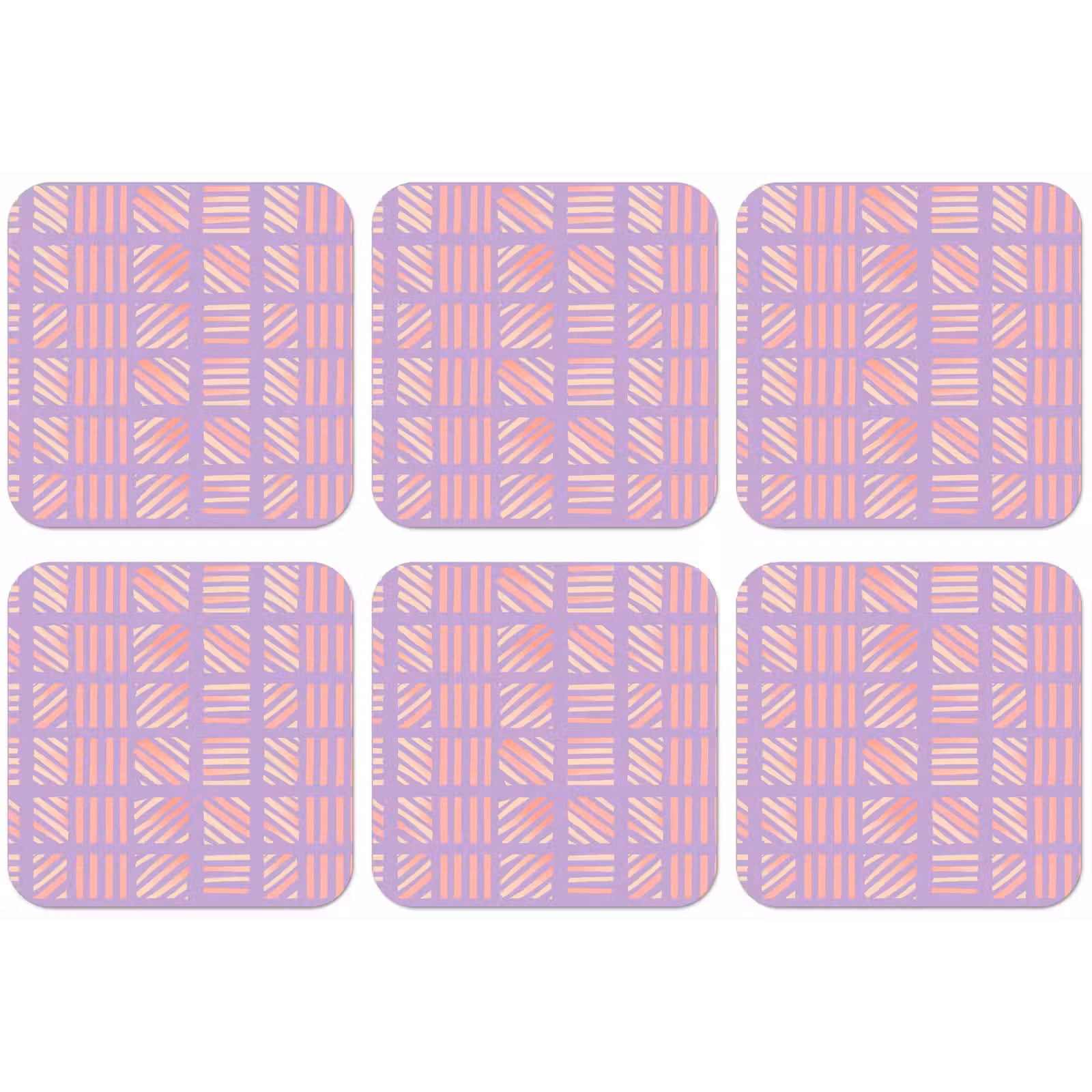 Untersetzer - Lila – Rosa – Geometrisch – Streifen – Blöcke – Muster — 1