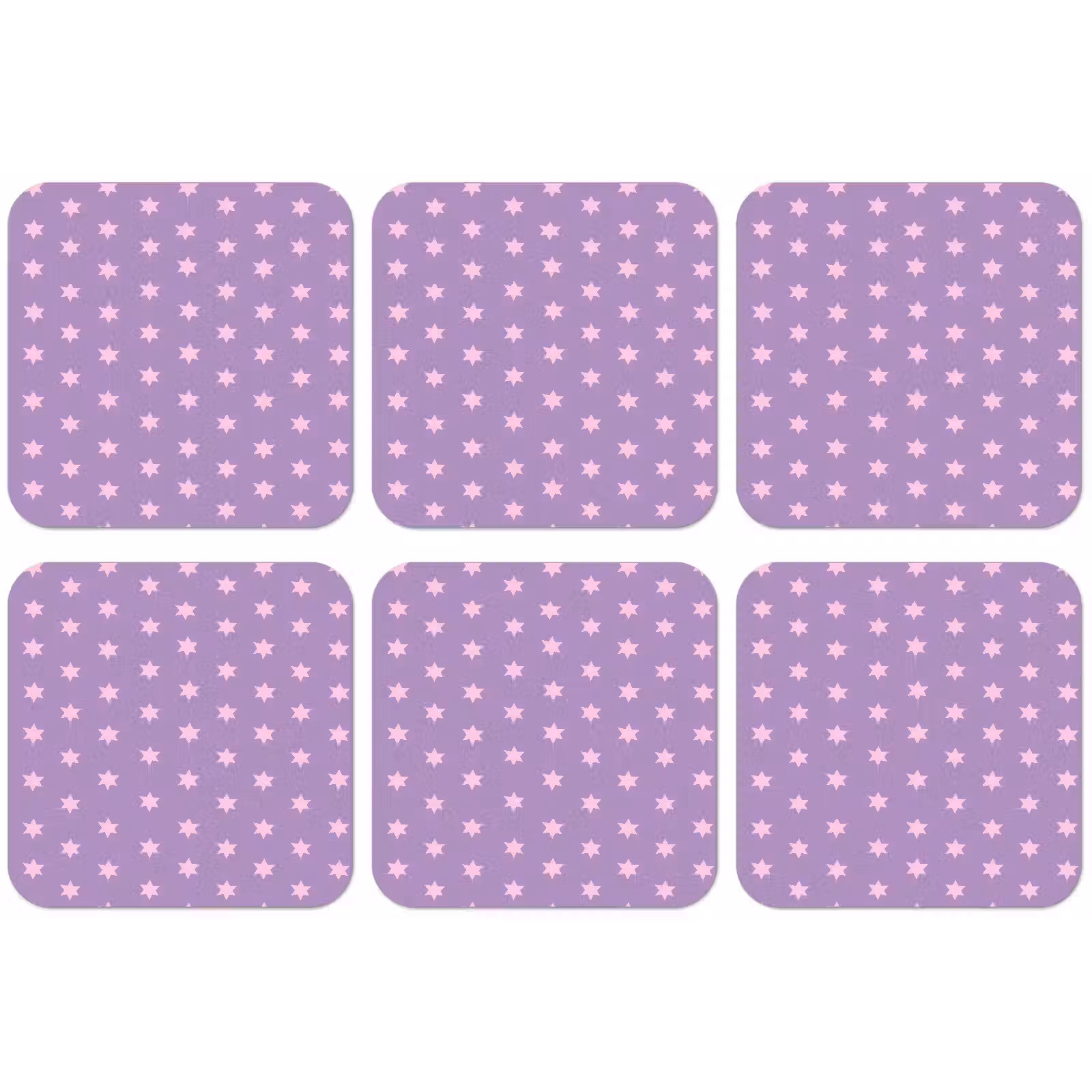 Untersetzer - Lila – Rosa – Sterne – Geometrisch – Muster — 1